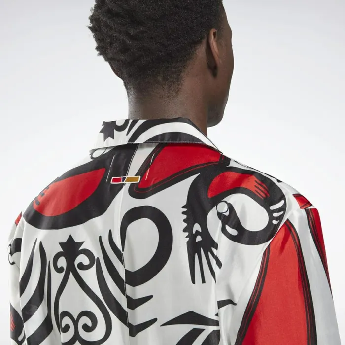 Jackets MensWomens Reebok By Pyer Moss Mesh Allover Print Sankofa Duster White
