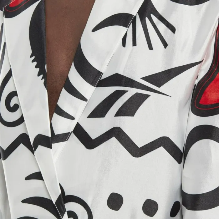 Jackets MensWomens Reebok By Pyer Moss Mesh Allover Print Sankofa Duster White