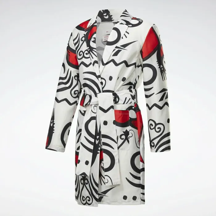 Jackets MensWomens Reebok By Pyer Moss Mesh Allover Print Sankofa Duster White
