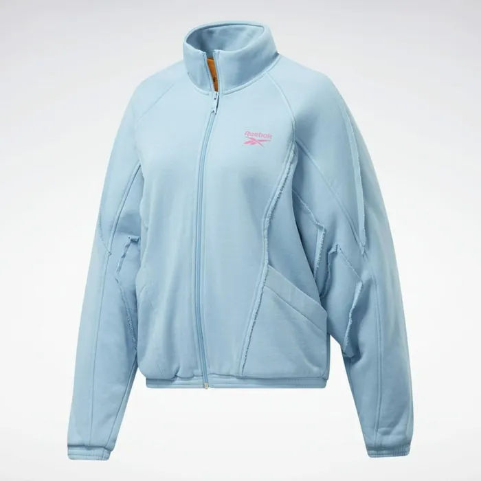 Jackets Womens Reebok Washed Denim Track Jacket Sheer Blue