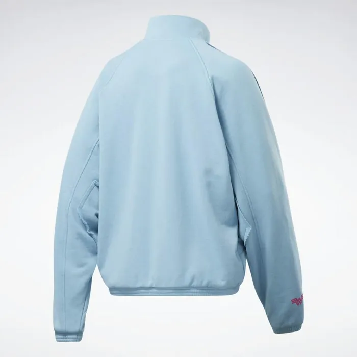 Jackets Womens Reebok Washed Denim Track Jacket Sheer Blue