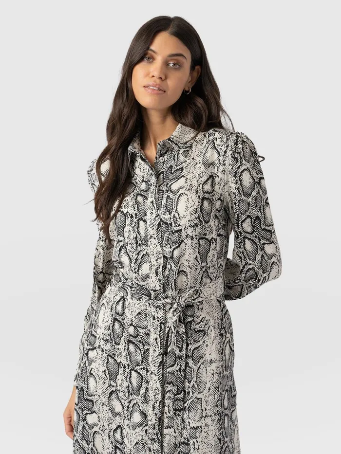 Jacqueline Shirt Dress 8211 Cream Snake Cream Snake Women Saint And Sofia Dresses