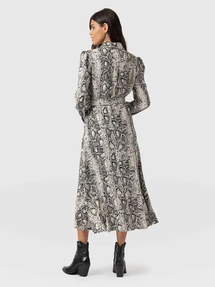 Jacqueline Shirt Dress 8211 Cream Snake Cream Snake Women Saint And Sofia Dresses