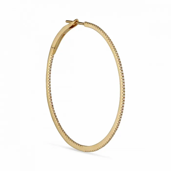 Jane Knig 14 Karat Women Diamond Hoops LARGE 445 Mm