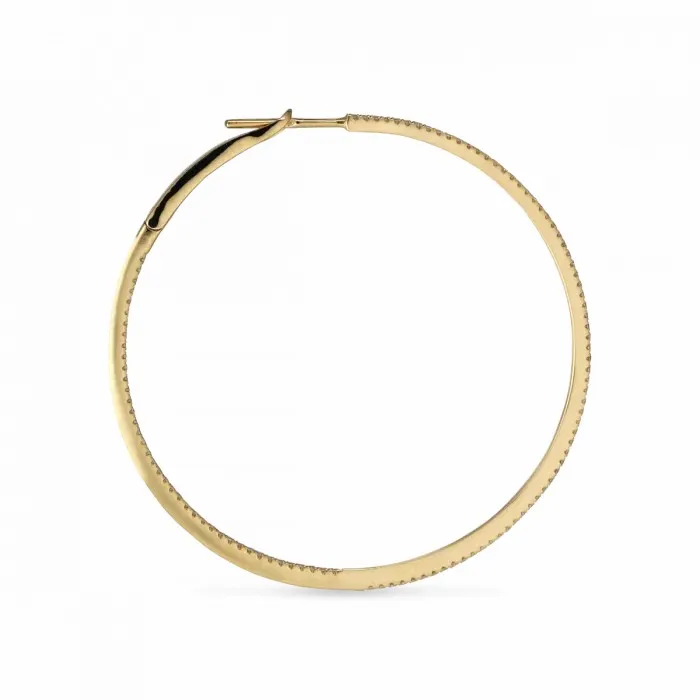 Jane Knig 14 Karat Women Diamond Hoops LARGE 445 Mm
