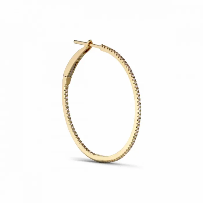 Jane Knig 14 Karat Women Diamond Hoops MEDIUM 317 Mm
