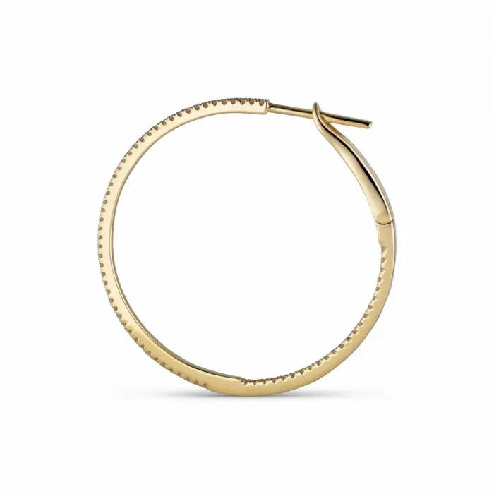 Jane Knig 14 Karat Women Diamond Hoops MEDIUM 317 Mm