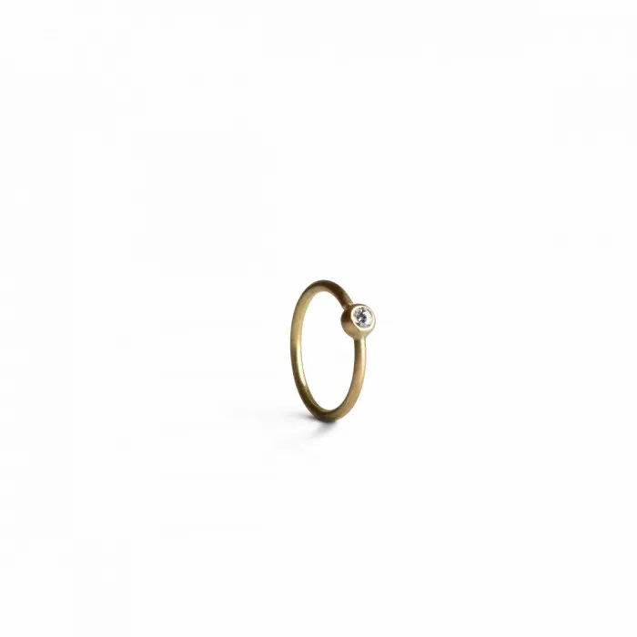 Jane Knig 14 Karat Women Vridrering I 14 Karat Guld Med 1 X 002ct Brill