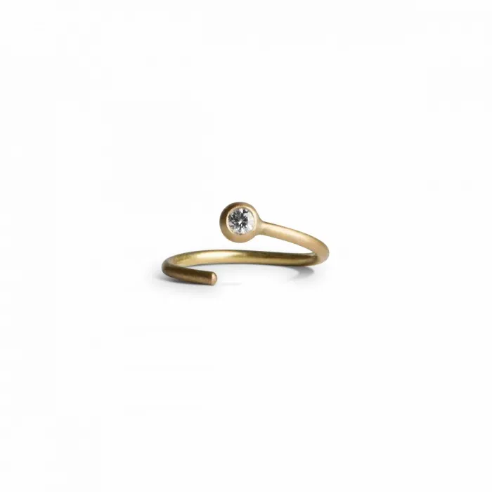 Jane Knig 14 Karat Women Vridrering I 14 Karat Guld Med 1 X 002ct Brill