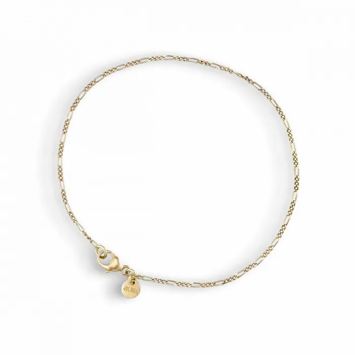 Jane Knig Gold Bracelets Women Figaro Panser Armbnd I 14 Karat Guld
