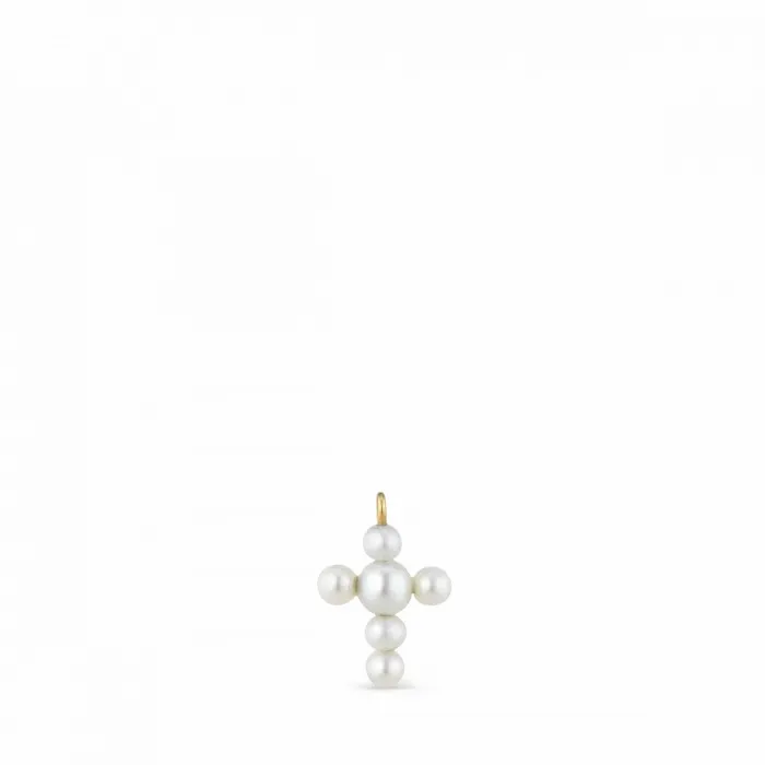 Jane Knig Gold Pendants Women Medium Pearl Cross Pendant For Creole