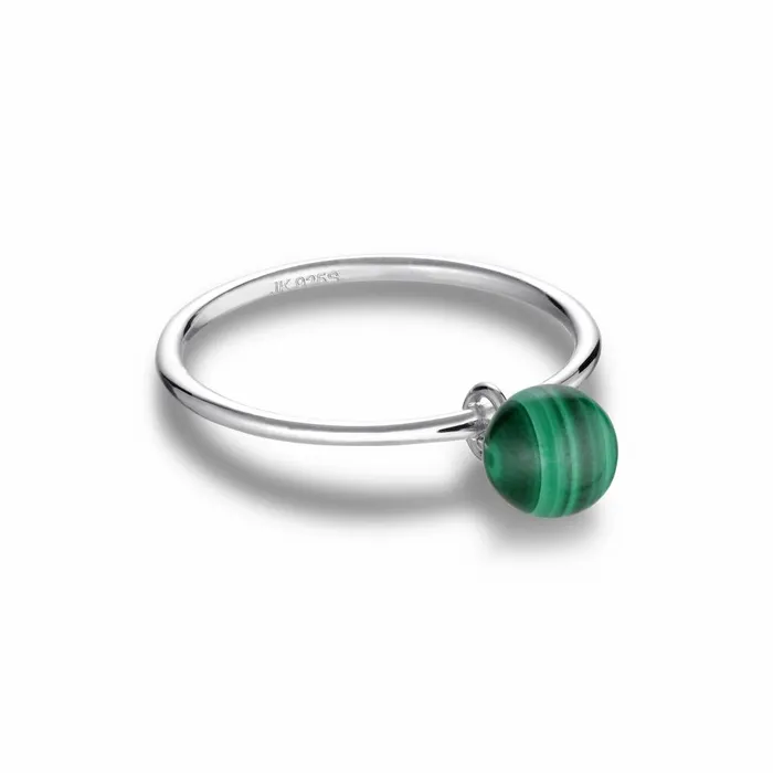Jane Knig Silver Rings Women Bermuda Malachite Ring