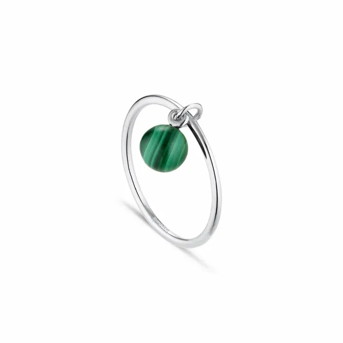 Jane Knig Silver Rings Women Bermuda Malachite Ring