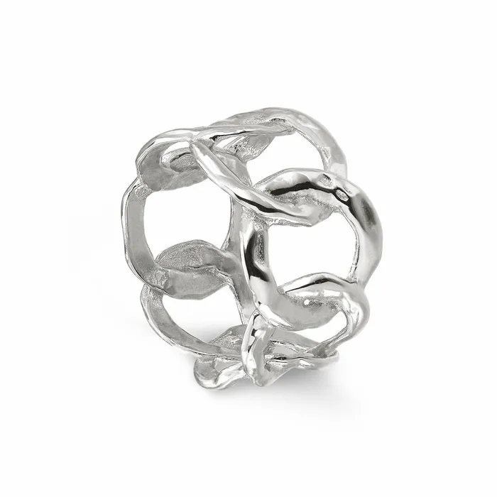 Jane Knig Silver Rings Women Big Space Link Ring