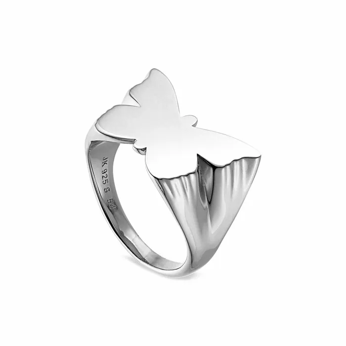 Jane Knig Silver Rings Women Butterfly Signet Ring