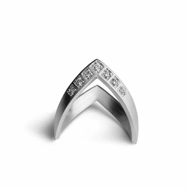 Jane Knig Silver Rings Women Diamond V Ring