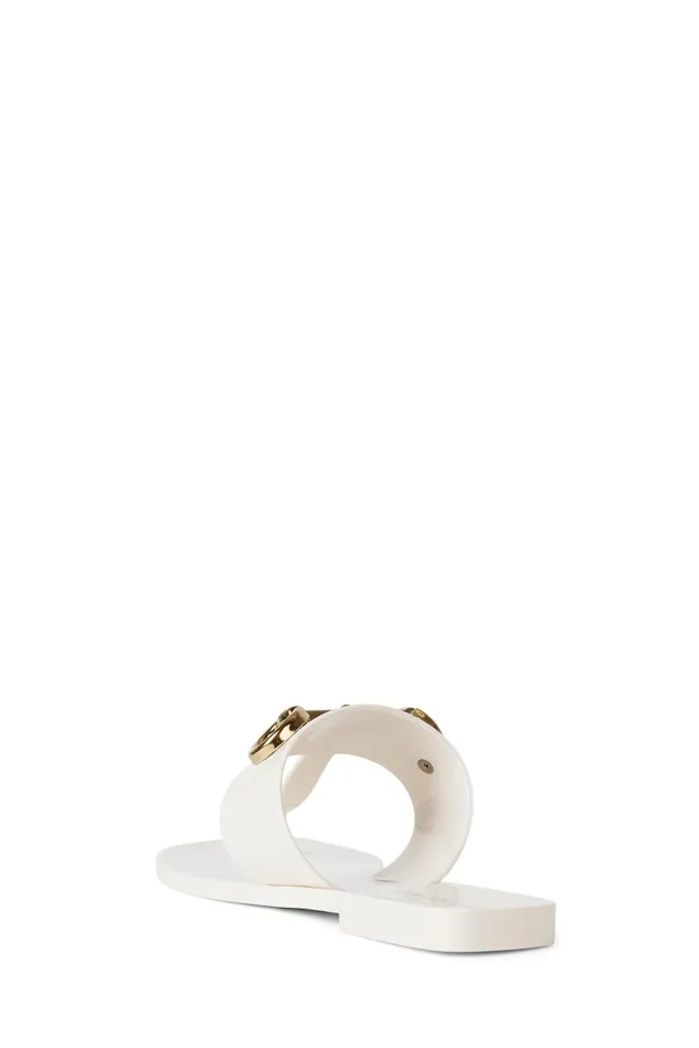 Jeffrey Campbell ALILBIT Cream Shiny Women Flat