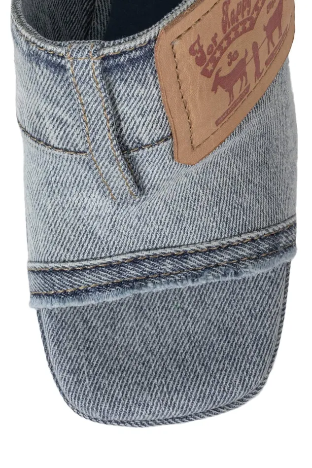 Jeffrey Campbell BACKPOCKET Light Blue Denim Tan Women Sandal