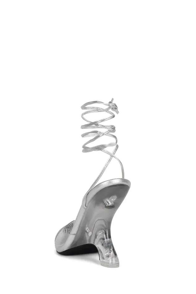 Jeffrey Campbell BIGEGO Silver Clear Women Wedge