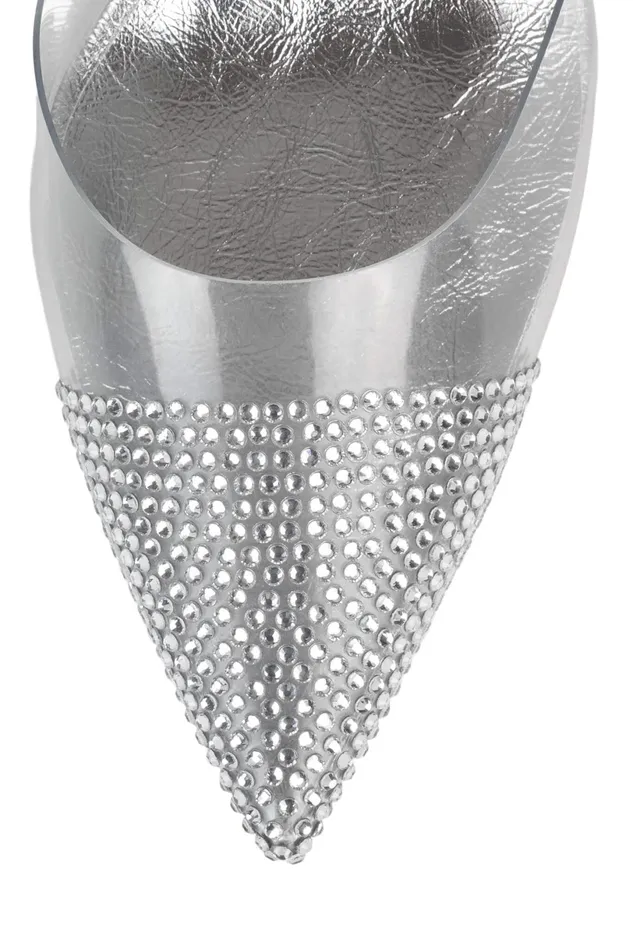 Jeffrey Campbell BIGEGO Silver Clear Women Wedge