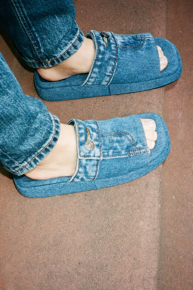 Jeffrey Campbell BLUESKY Blue Denim Women Flat