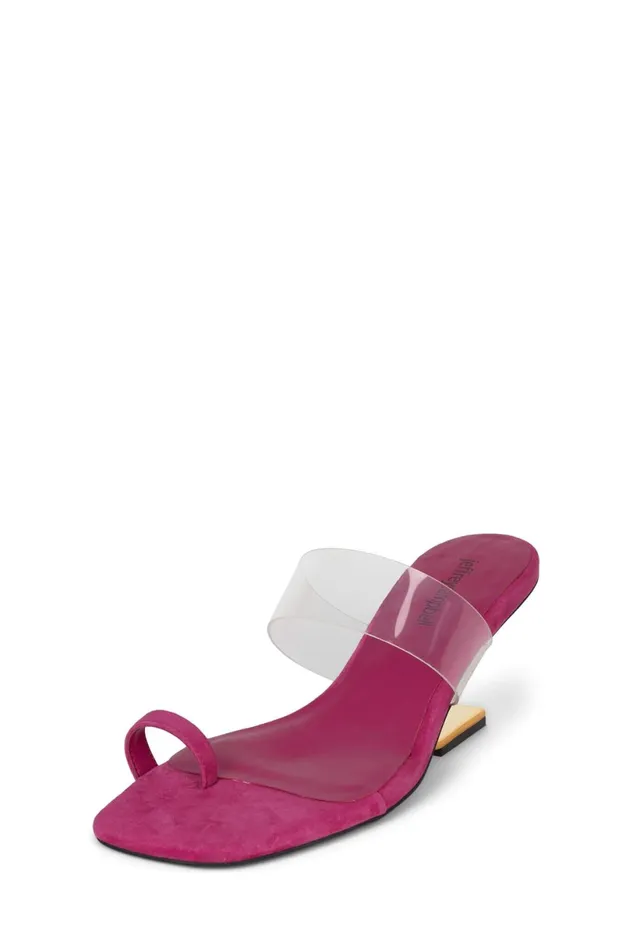 Jeffrey Campbell CALCULATE Fuchsia Suede Gold Women Heel