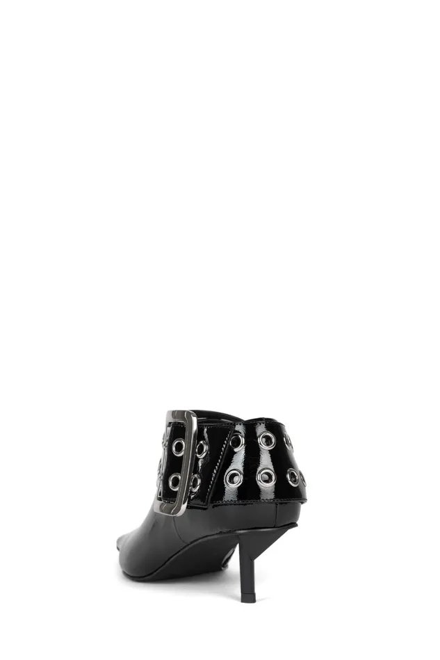 Jeffrey Campbell CELESTA Black Crinkle Patent Silver Women Ankle To Mid