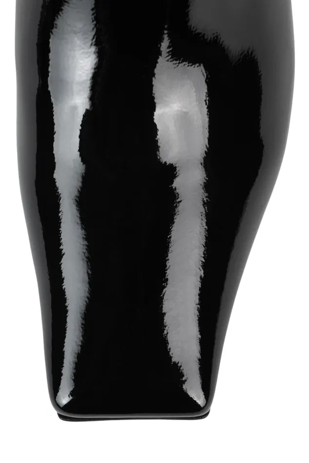 Jeffrey Campbell CELESTA Black Crinkle Patent Silver Women Ankle To Mid
