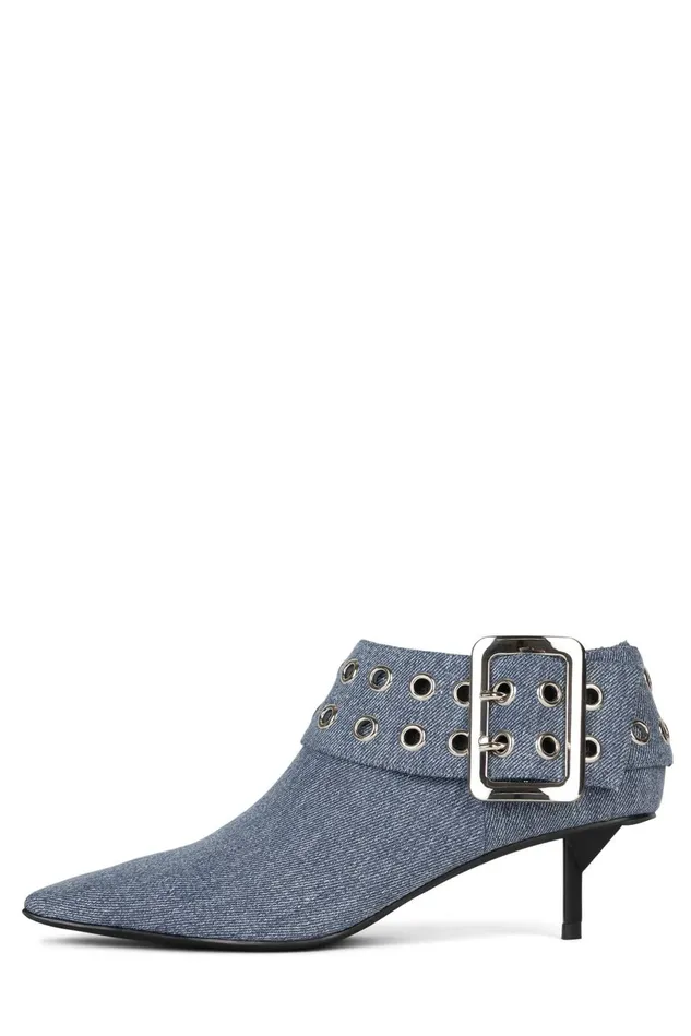 Jeffrey Campbell CELESTA Black Crinkle Patent Silver Women Ankle To Mid