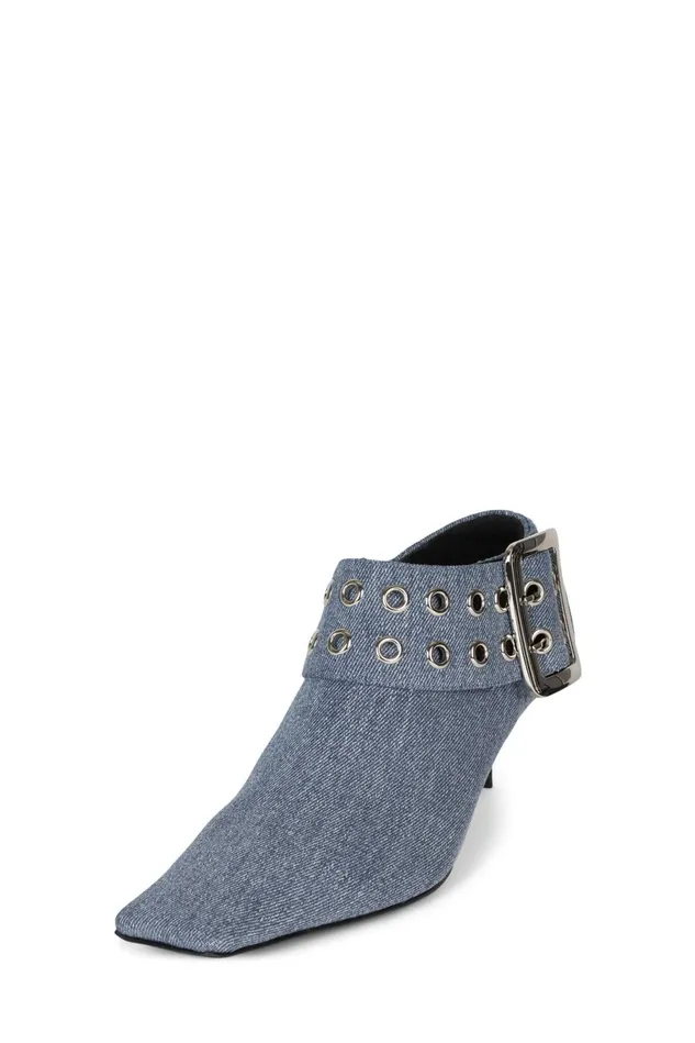 Jeffrey Campbell CELESTA Black Crinkle Patent Silver Women Ankle To Mid