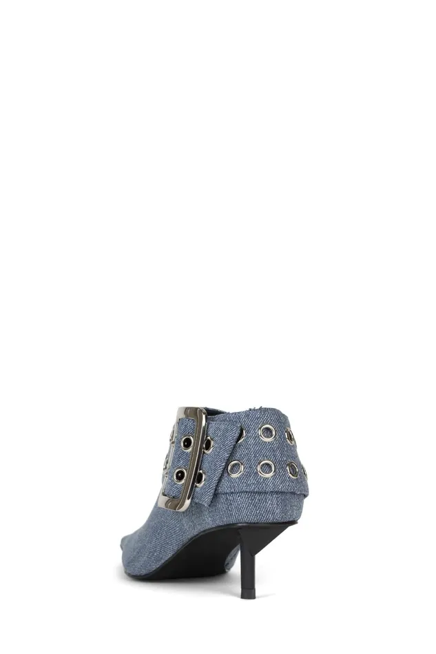 Jeffrey Campbell CELESTA Black Crinkle Patent Silver Women Ankle To Mid