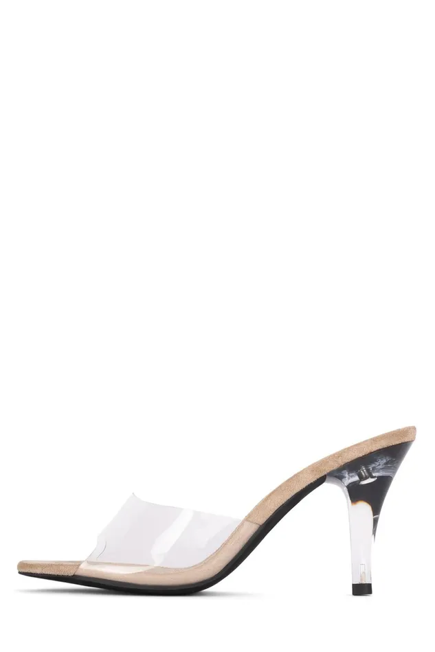 Jeffrey Campbell CENDRILLON Nude Suede Clear Women Heel
