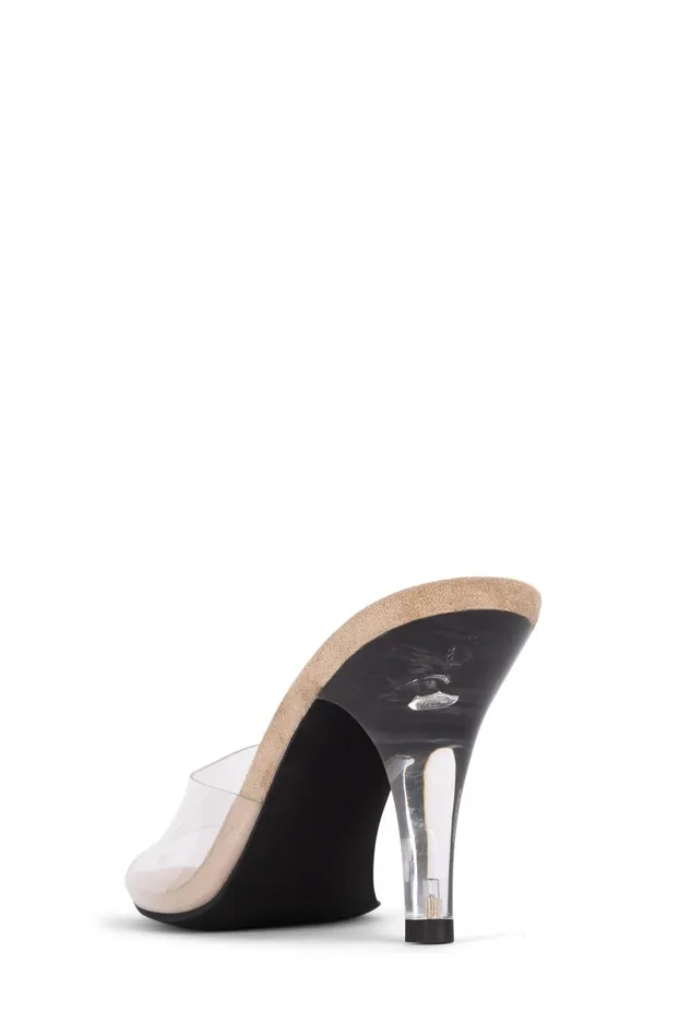 Jeffrey Campbell CENDRILLON Nude Suede Clear Women Heel