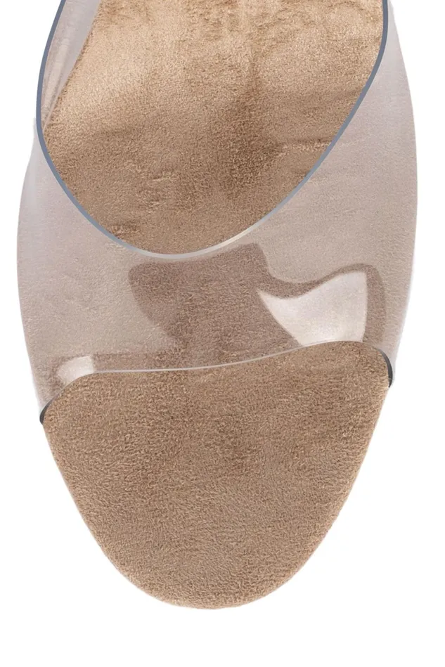 Jeffrey Campbell CENDRILLON Nude Suede Clear Women Heel