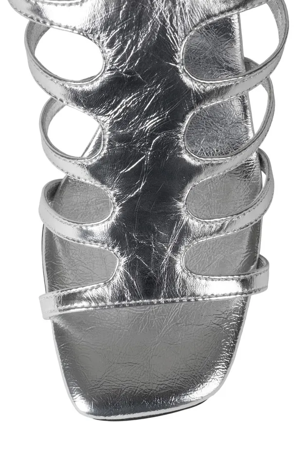 Jeffrey Campbell CIRCLES Silver Metallic Women Heel
