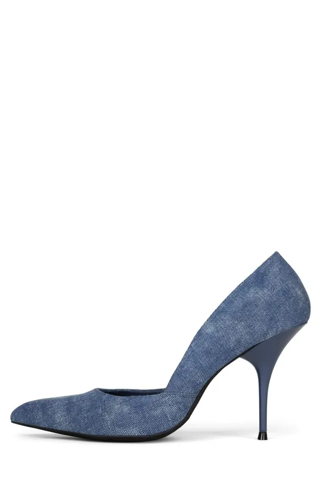 Jeffrey Campbell CONVINCE Blue Acid Wash Denim Women Pump