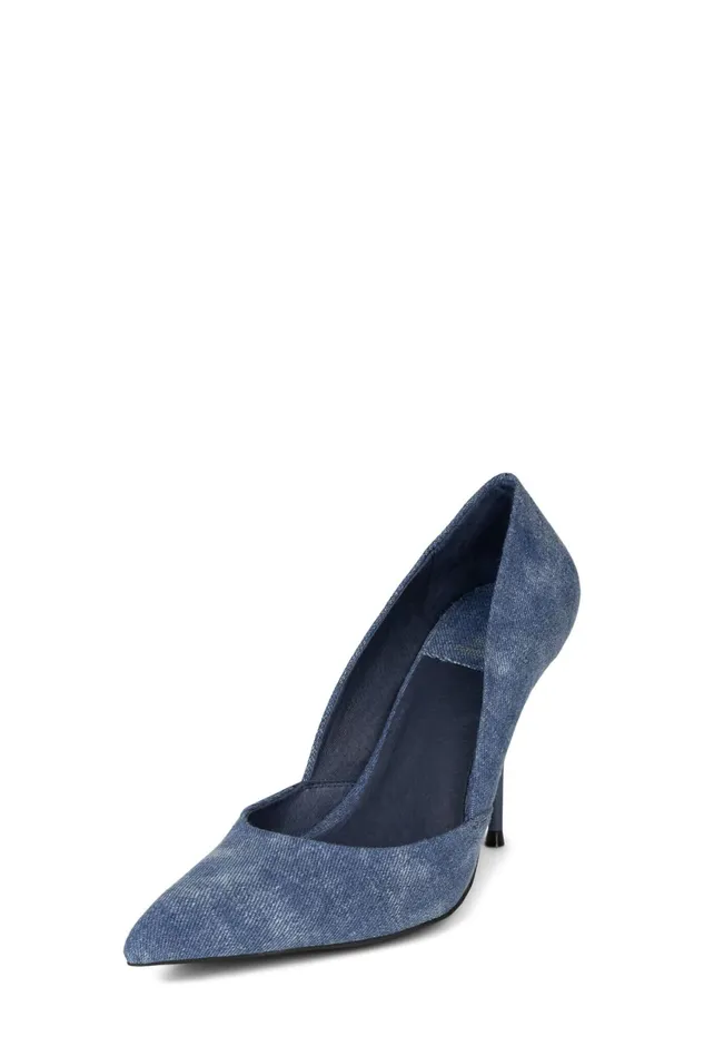 Jeffrey Campbell CONVINCE Blue Acid Wash Denim Women Pump