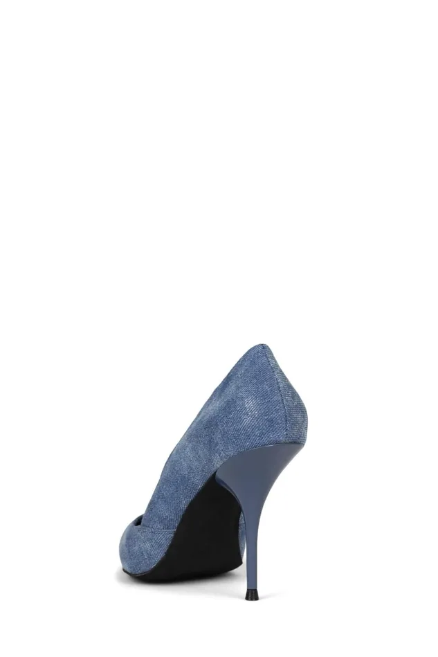 Jeffrey Campbell CONVINCE Blue Acid Wash Denim Women Pump