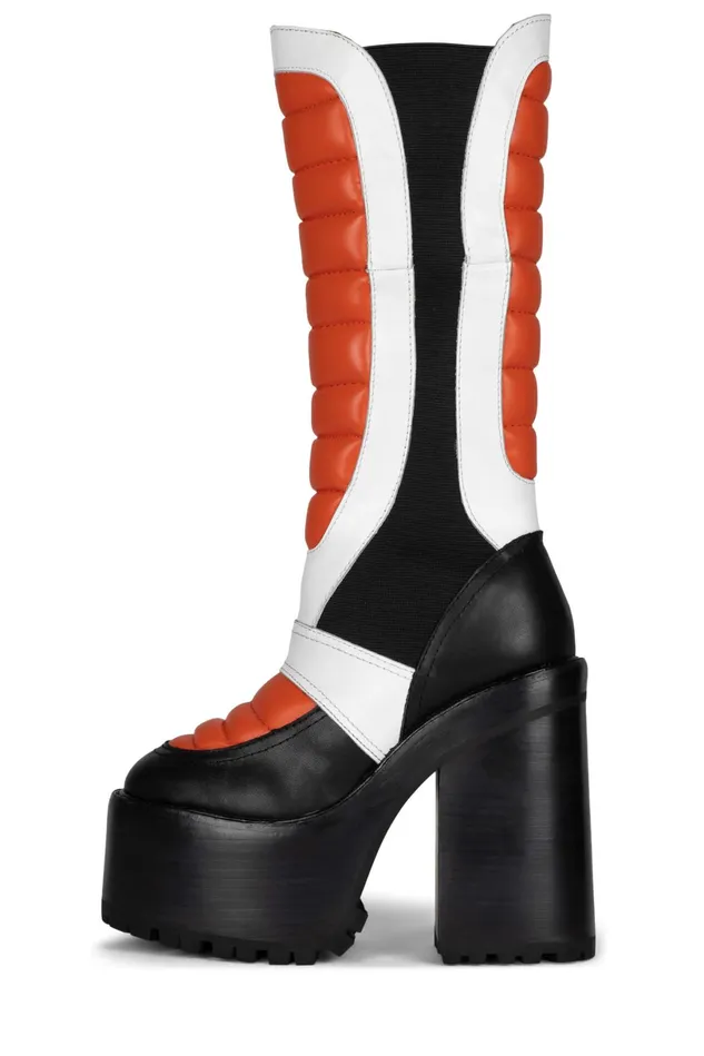Jeffrey Campbell DIRTBIKE Black Orange White Women Boot