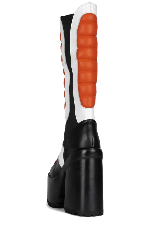 Jeffrey Campbell DIRTBIKE Black Orange White Women Boot