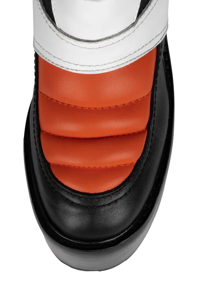 Jeffrey Campbell DIRTBIKE Black Orange White Women Boot