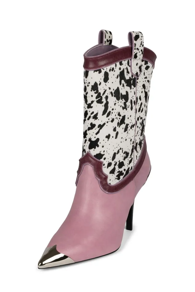 Jeffrey Campbell ELPASOF Purple Cb White Black Hair Women Ankle To Mid