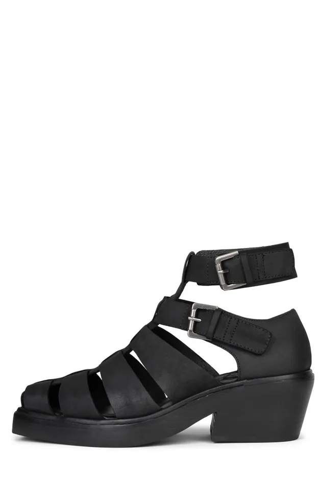 Jeffrey Campbell ELECTIVE Black Crazy Horse Women Ankle To Mid