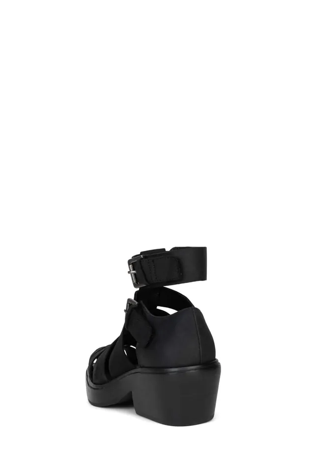 Jeffrey Campbell ELECTIVE Black Crazy Horse Women Ankle To Mid