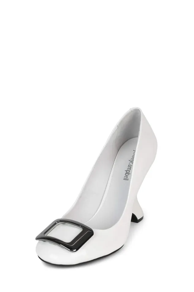 Jeffrey Campbell FALSETTO Pink Patent Silver Women Wedge