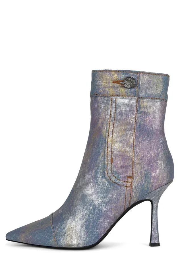 Jeffrey Campbell FINITELY Blue Denim Yellow Multi Women Ankle To Mid