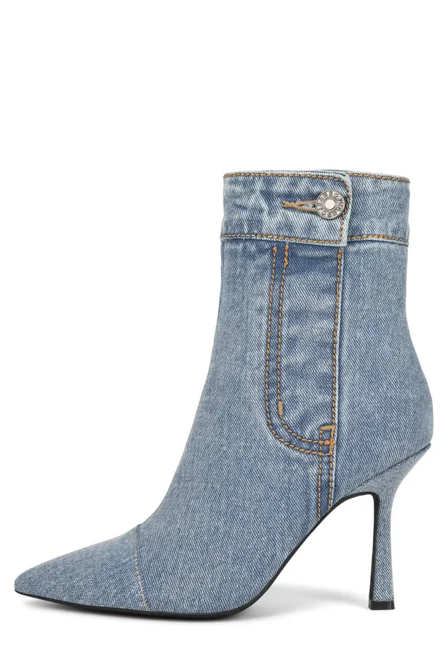 Jeffrey Campbell FINITELY Blue Denim Yellow Multi Women Ankle To Mid