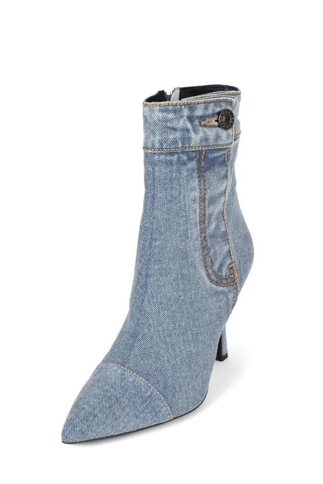 Jeffrey Campbell FINITELY Blue Denim Yellow Multi Women Ankle To Mid