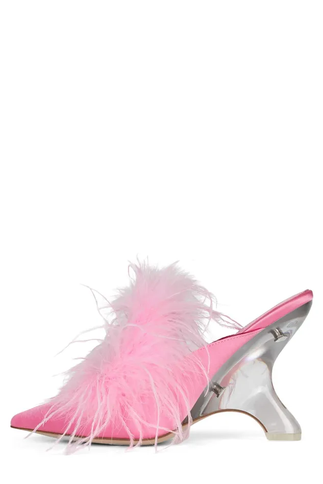 Jeffrey Campbell FURWUT White Satin Women Wedge