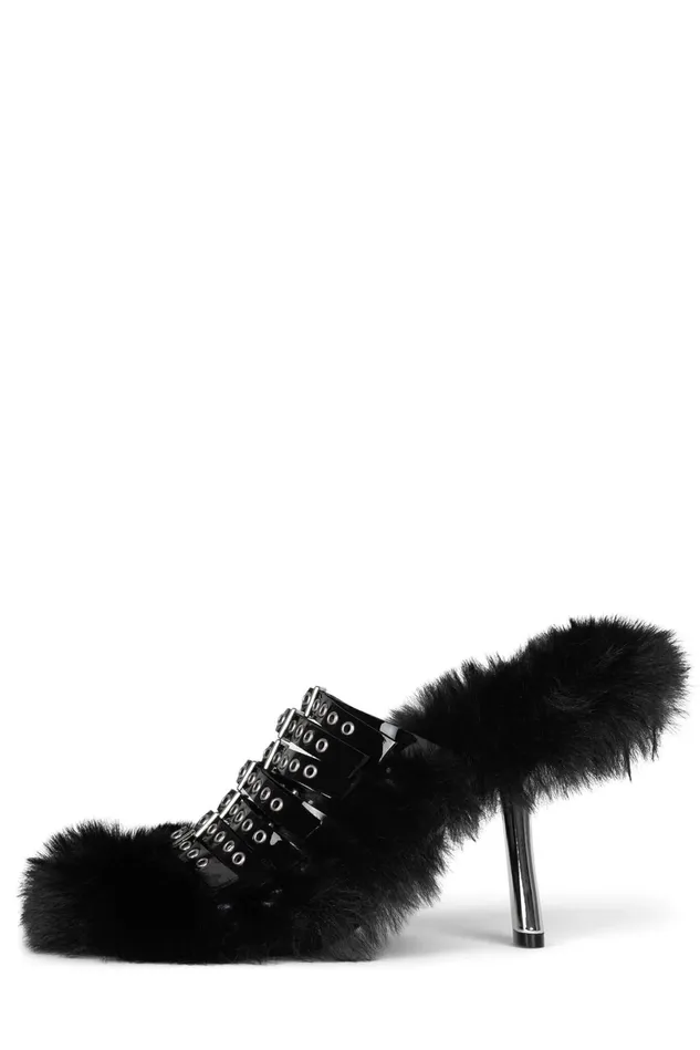 Jeffrey Campbell FUZZOUT Black Silver Women Heel